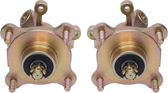 Front Steering 4 Stud Wheel Hub Disc Brake Assembly, ATV Front Wheel Hub+ Steering Knuckle Spindle+Brake Caliper+ 2 pcs Disc Rotor For 125cc 150cc 200cc 250cc ATV Go kart Quad Dirt Bike