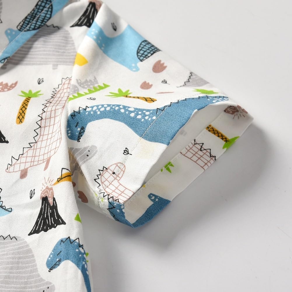 Fashion Boys Dinosaur Style Printed Casual Polo Shirt