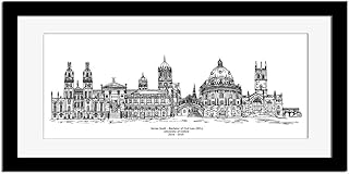 Oxford graduation print, Mounted, Framed, 50cm x 23cm, Oxford university gift