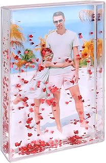 Glitter Picture Frame Liquid Best Friends Acrylic Floating Water Personalized Snow Globe Photo Frame Cute Family Couple Custom Gift