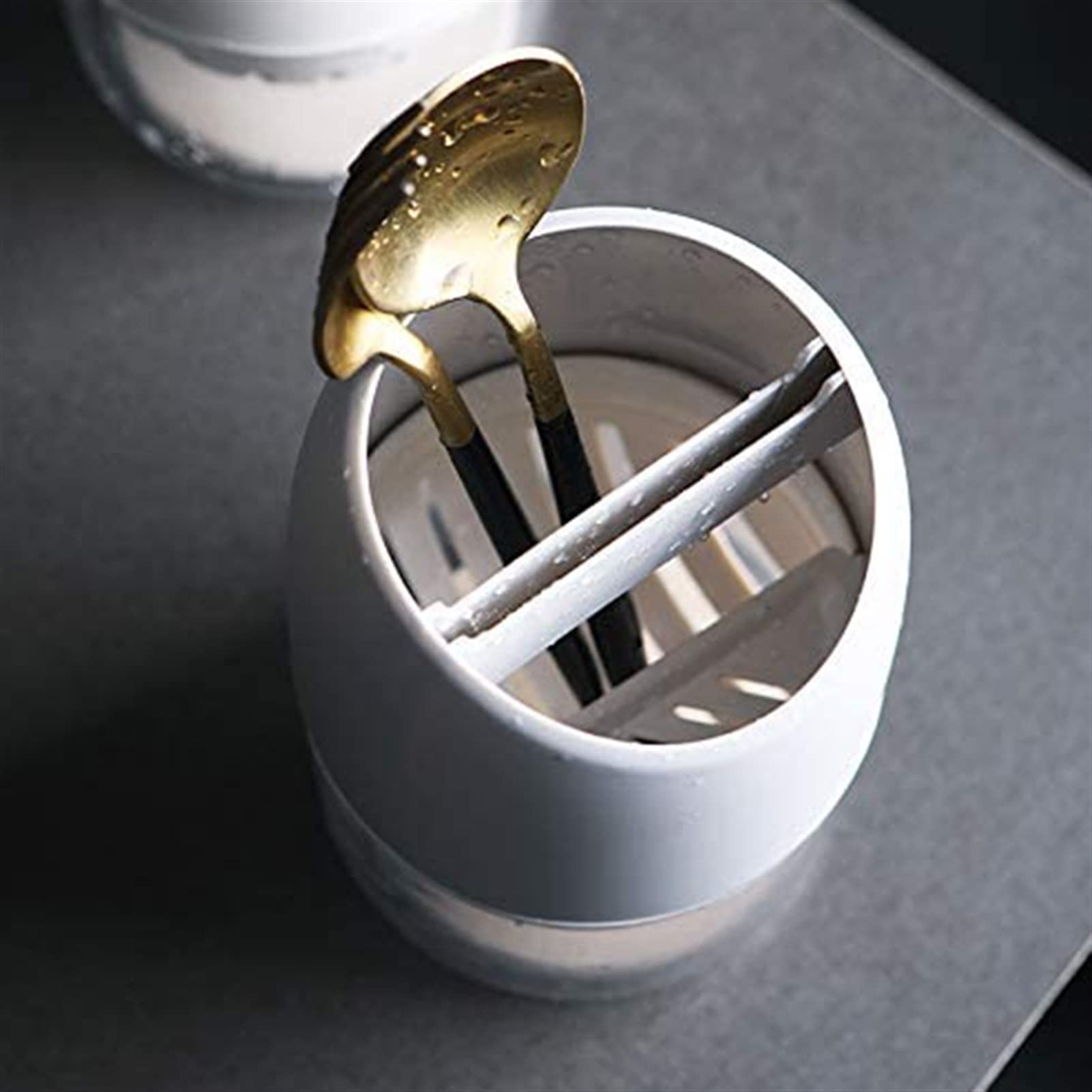 Utensilienhalter Küchengeräte-Halter-Arbeitsplatte, Utensil-Caddy-Organizer, Bestecktrockner-Rack, Besteck-Utensilien-Caddy-Organizer Besteckhalter