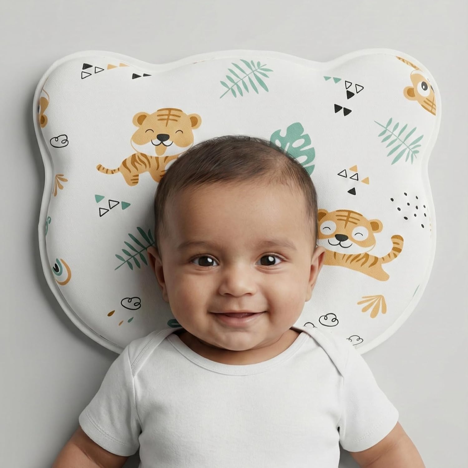 VOIDROP Baby & Toddler Ergonomic Memory Foam Pillow – Breathable Travel Headrest for Strollers, Car Seats & Playtime | Ani...