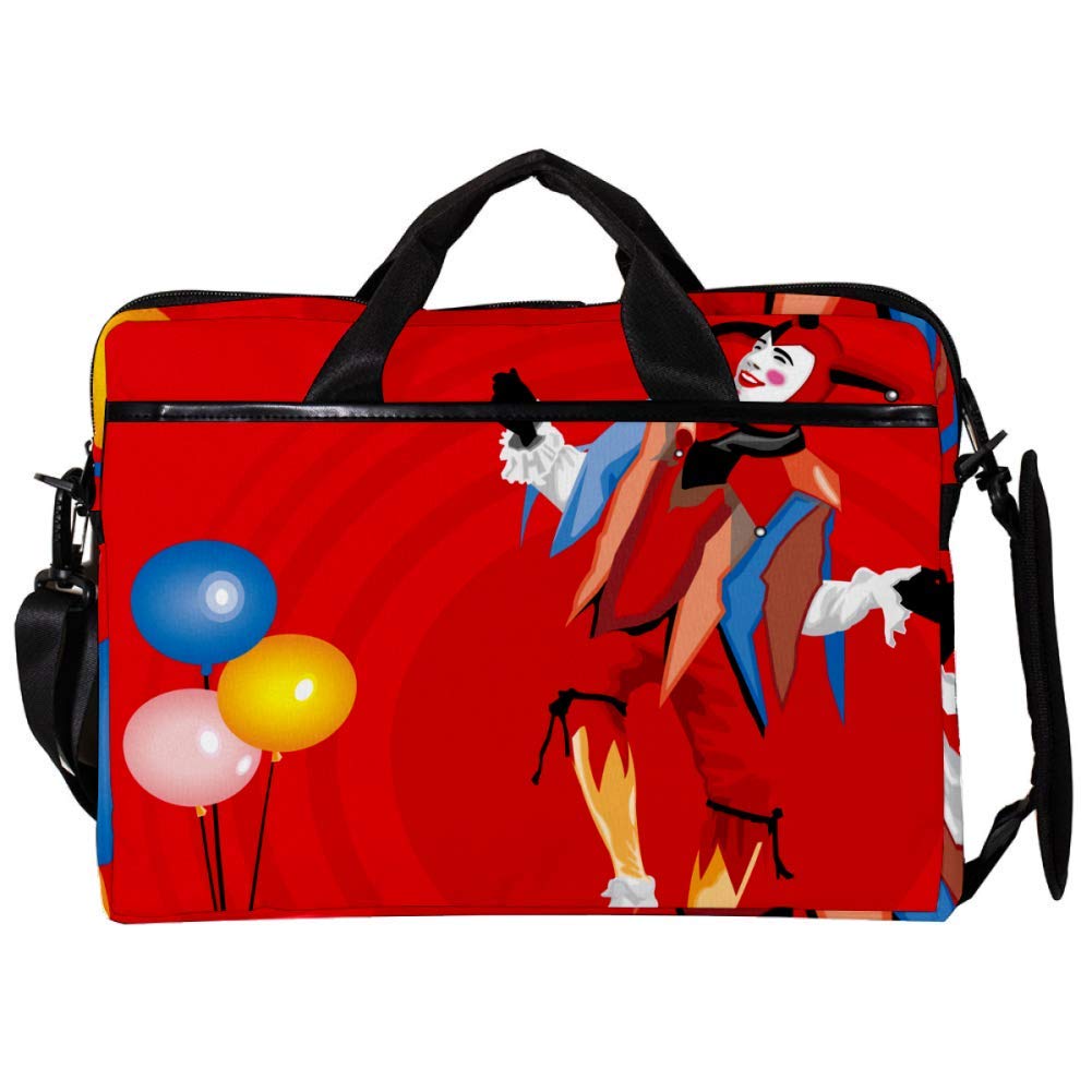 Maletín de portátil de 15 pulgadas anticaída con asas y patrón de Clown with Balloons 6