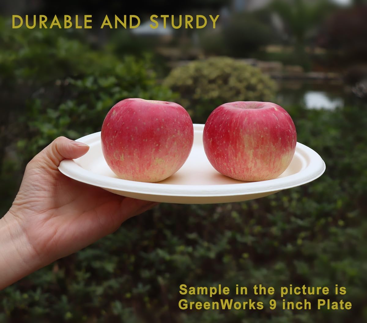 GreenWorks 500 Count 6“ Small Compostable Dessert Plates, Heavy-duty Unbleached Biodegradable Bagasse and Bamboo fiber Paper Plates - Image 3