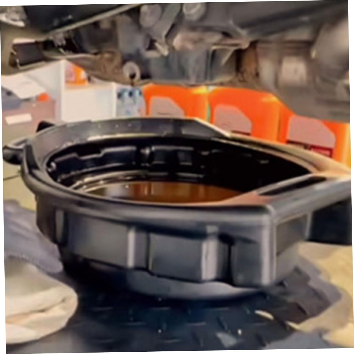 PRETYZOOM 2pièces Bac De Vidange Huile PE Récipient pour Huile Usagée Bac à Huile pour Voiture Bac De Stockage De Récupération