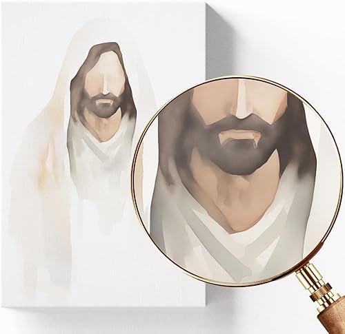 Vista 192 de Arte de pared de acuarela de Jesús, pintura en lienzo cristiano, imágenes de las Escrituras, decoración de pared, póster con versículos bíblicos