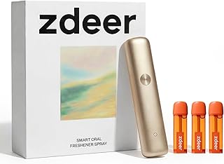 ZDEER Electric Breath Spray, Probiotic Fresh Mouth Spray for Bad Breath & Dry Mouth, Rechargeable Micro-Mist Oral Spray with 3 Flavor Cartridges, Alcohol-Free, Travel Size for On-the-Go Use