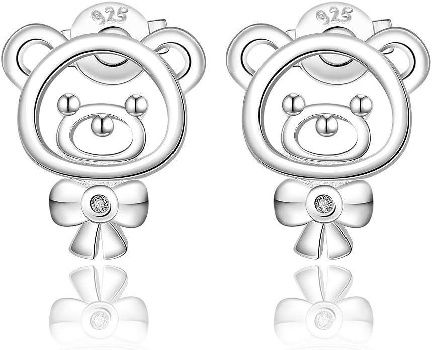 YXYP 1 Pair Fashion Charm Elegant Mini Bear Earrings Jewelry Accessories Earrings Stud For Women Girls Present