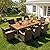 Devoko Outdoor Patio Dining Sets 9 Pieces Wicker Outdoor Dining Table and Chairs Set with Acacia Wood Table Top and Widened Armrests for Backyard, Garden, Deck (Brown)