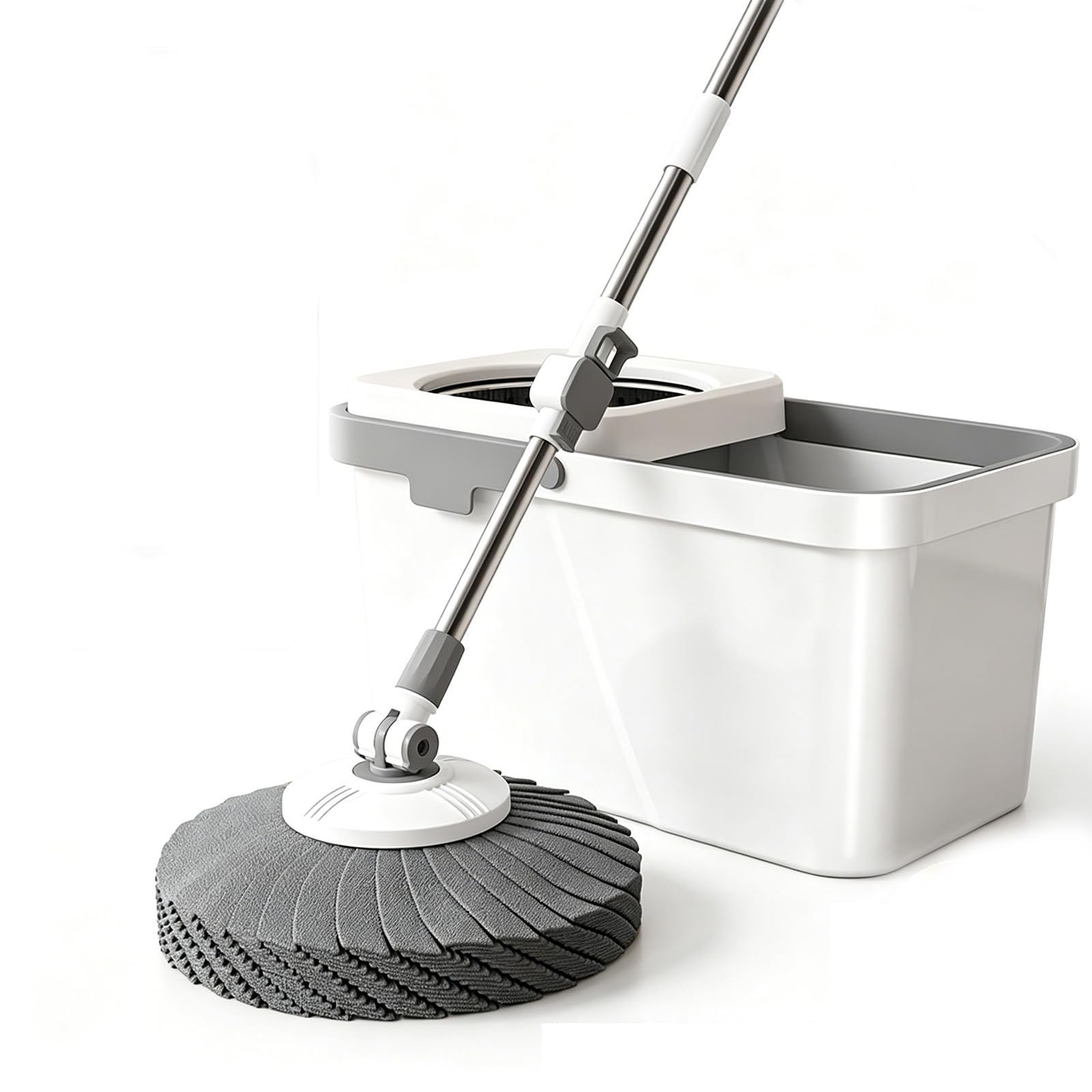 IUYIXWFP Spin Mop Bucket Set for Home - 360 Spinning Mop and Bucket with Detachable Splash Guard Spin Basket - Floor Cleaning System for Hardwood, Wood,B