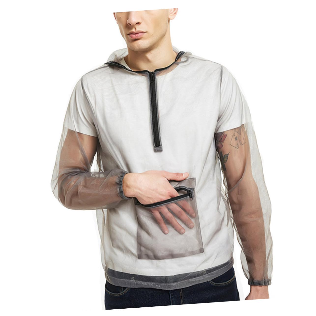 Chaqueta repelente de mosquitos para acampar y hacer senderismo camisa de jardín talla XL