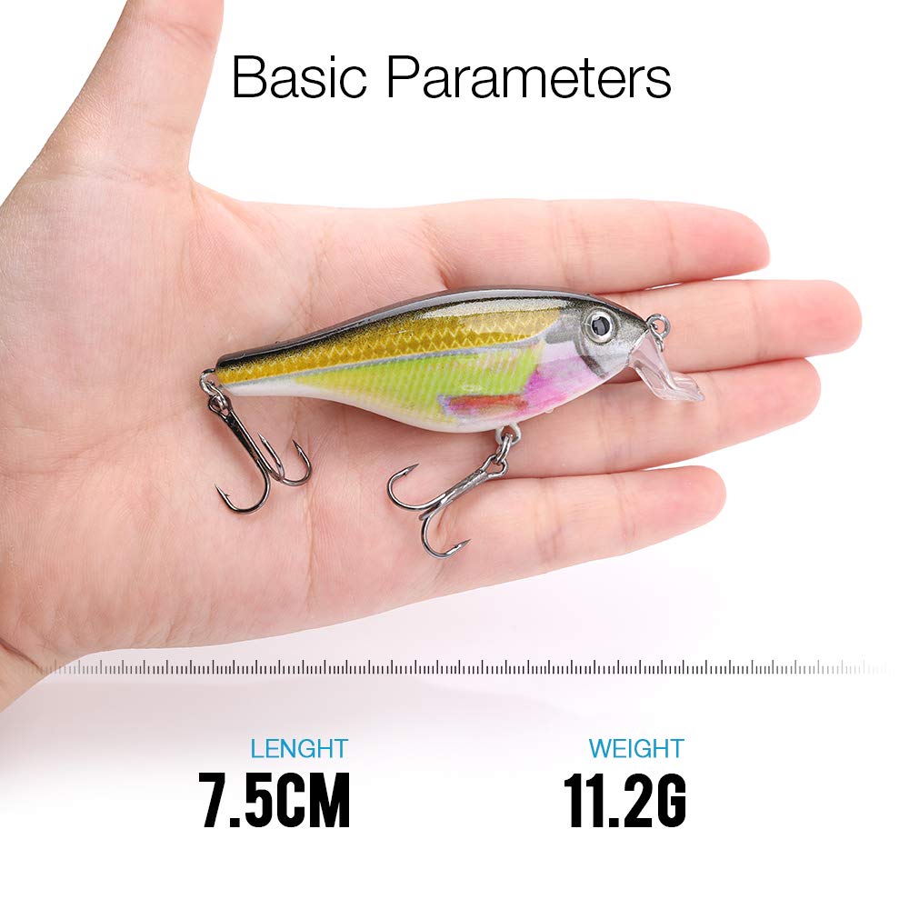 Miękkie przynęty wędkarskie, Przynęty wędkarskie 7.5cm 11g Ranny Minnow Woblery Fishing Lure Twarda przynęta Crankbait Peche Bass Sztuczne przynęty Szczupak Przynęty karpiowe Swimbait