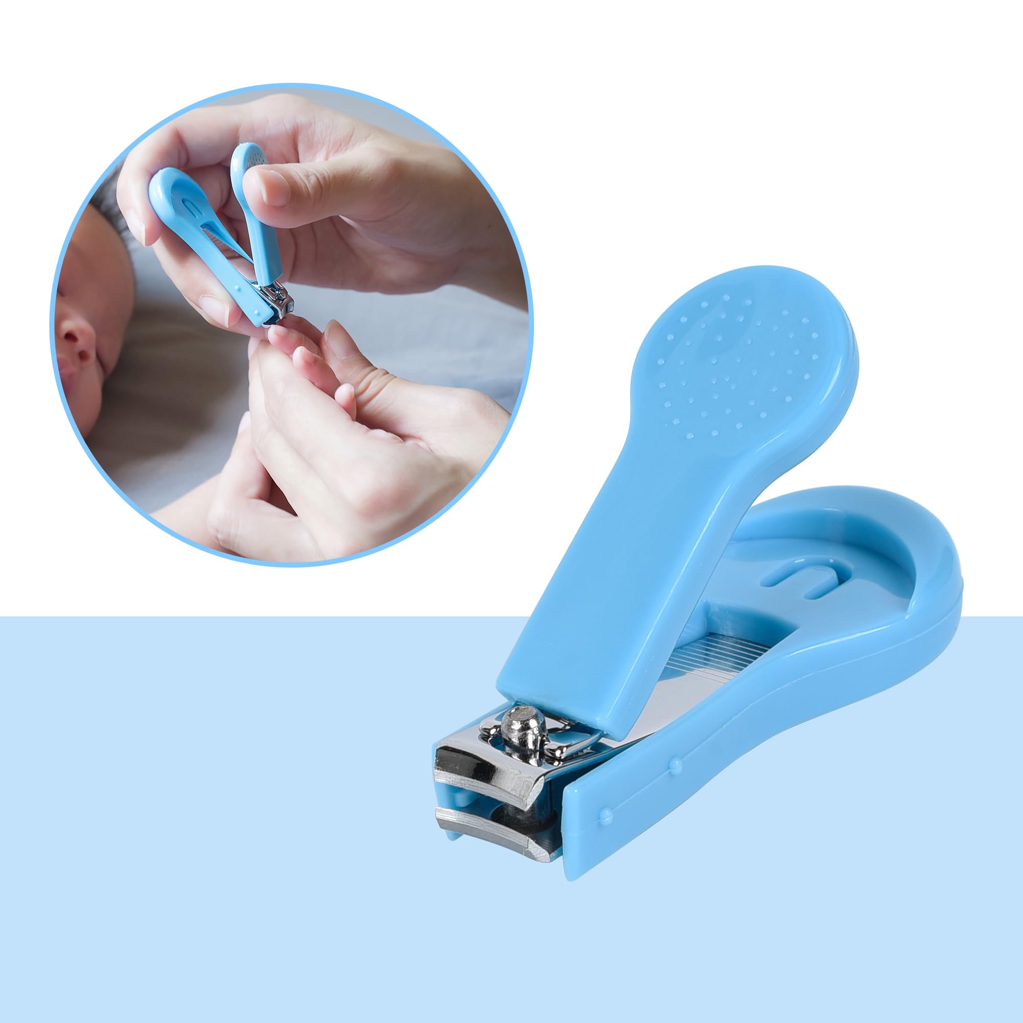 Bébé Soin des Ongles, Set 4-en-1 BLEU, Coupe-Ongles, Ciseaux à Ongles, Lime à Ongles, Pincettes | Toilettage Nouveau-né, Bébé et Enfant