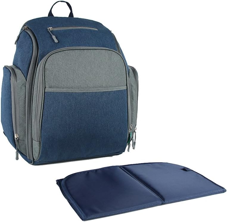 Diaper Bag Backpack- Smart Organizer Backpack for Boys & Girls Care- Including Insulated Pockets, Stroller Strap, Changing Pad-Blue