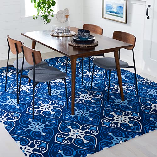 Tapete Decorativo Safavieh 8' x 10' Azul Marfil