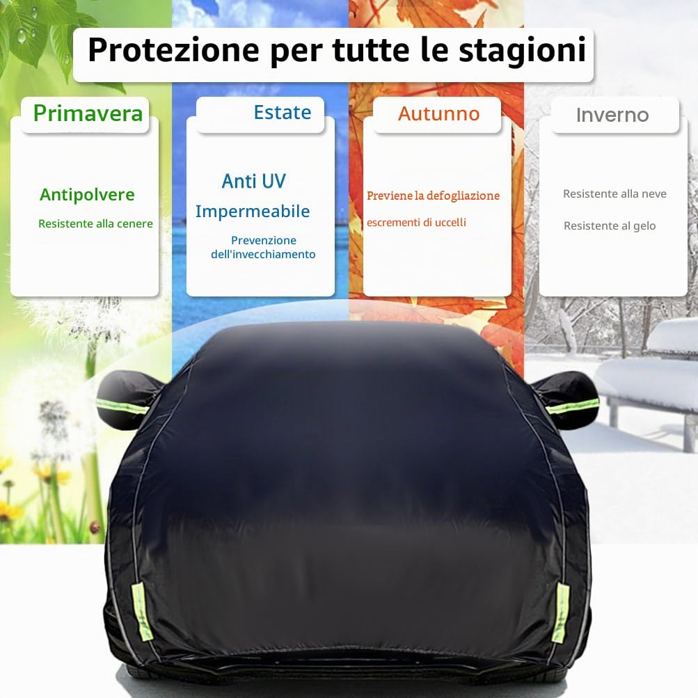 Mezza copertura copriauto per inverno estate copri carrozzeria per esterni per interni Impermeabile antipolvere universal Materiale Oxford 420D (Berlina)