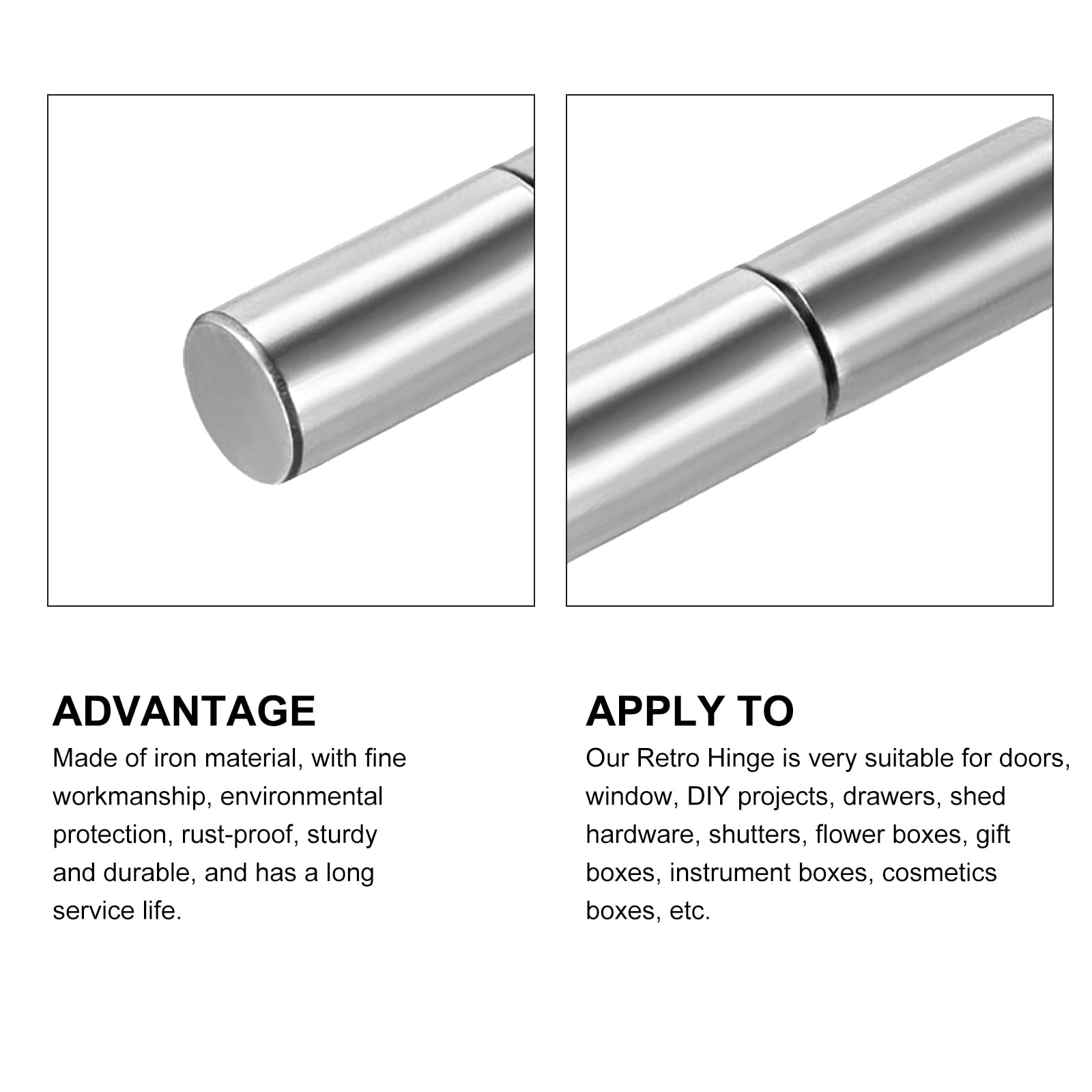 METALLIXITY Weld on Barrel Hinges (32mmx8mm) 4Pcs, Stainless Steel Hinge Pin - for Home Door Gate, Window - Image 4