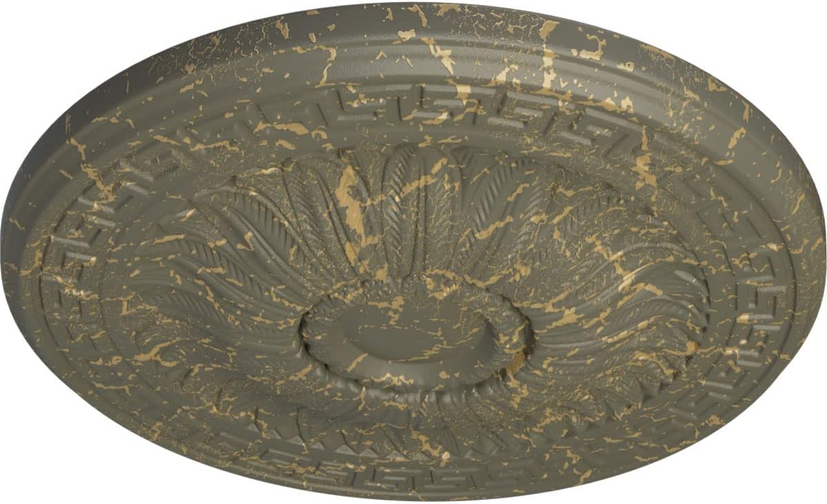 Ekena Millwork CM20HAWHC Randee Ceiling Medallion, 20" OD x 1 3/8 P, Witch Hazel Crackle