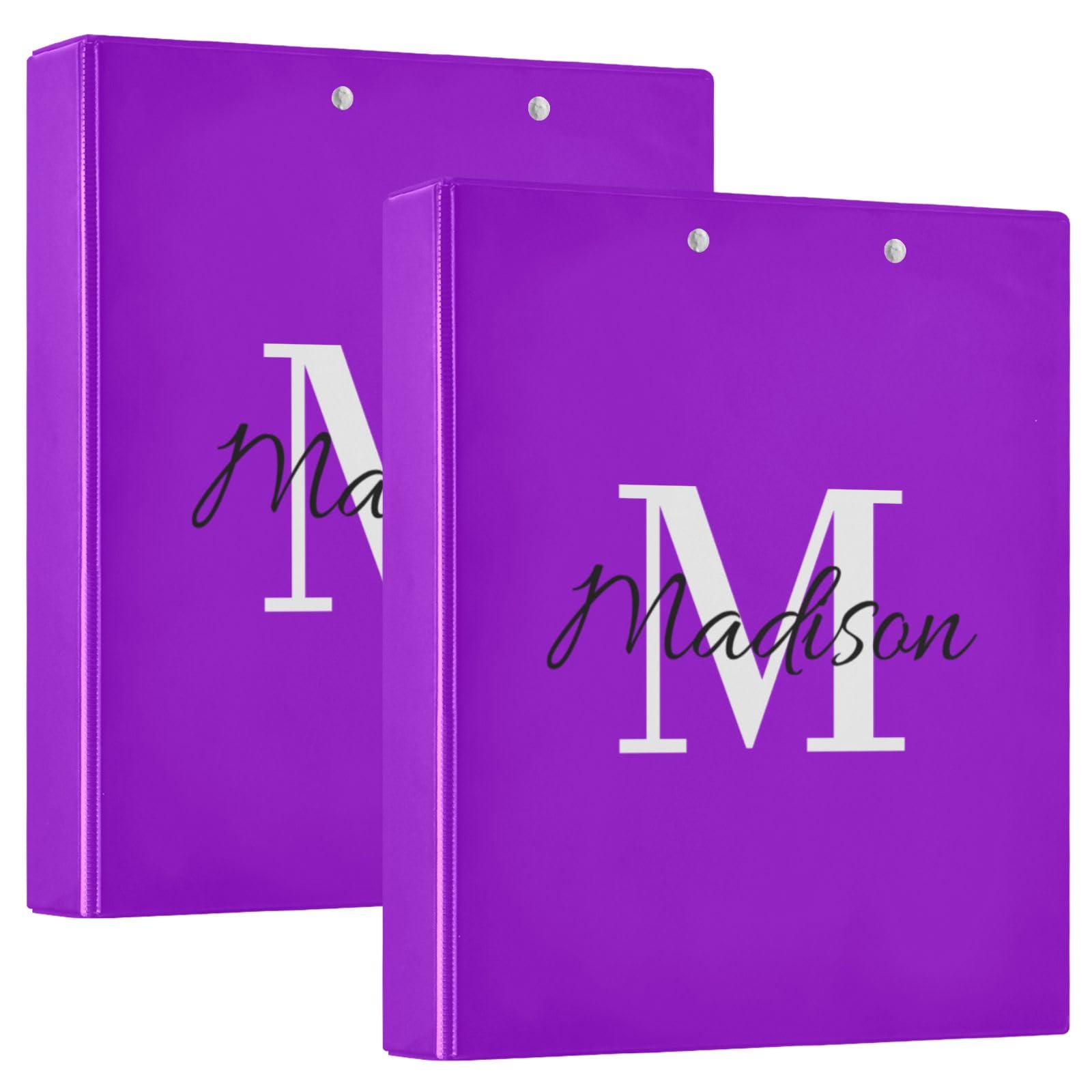 Raccoglitore personalizzato a 3 anelli da 3,8 cm con nome, raccoglitore carino personalizzato a tre anelli con 3 tasche interne per forniture scolastiche e ufficio, regalo personalizzato