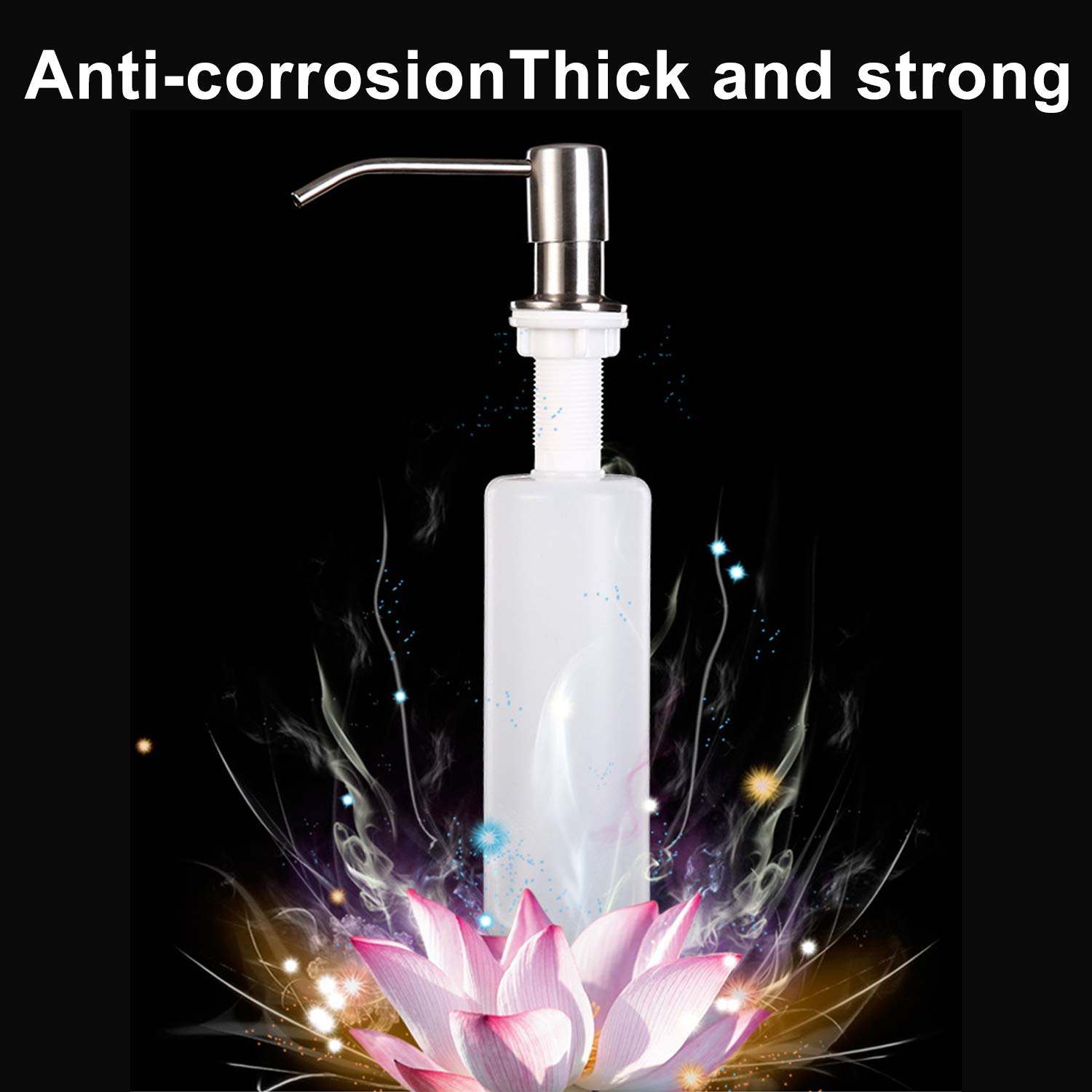 TOPINCN Seifenspender, 300 ml, Edelstahl, Pumpe, Seifenflasche, Weiß