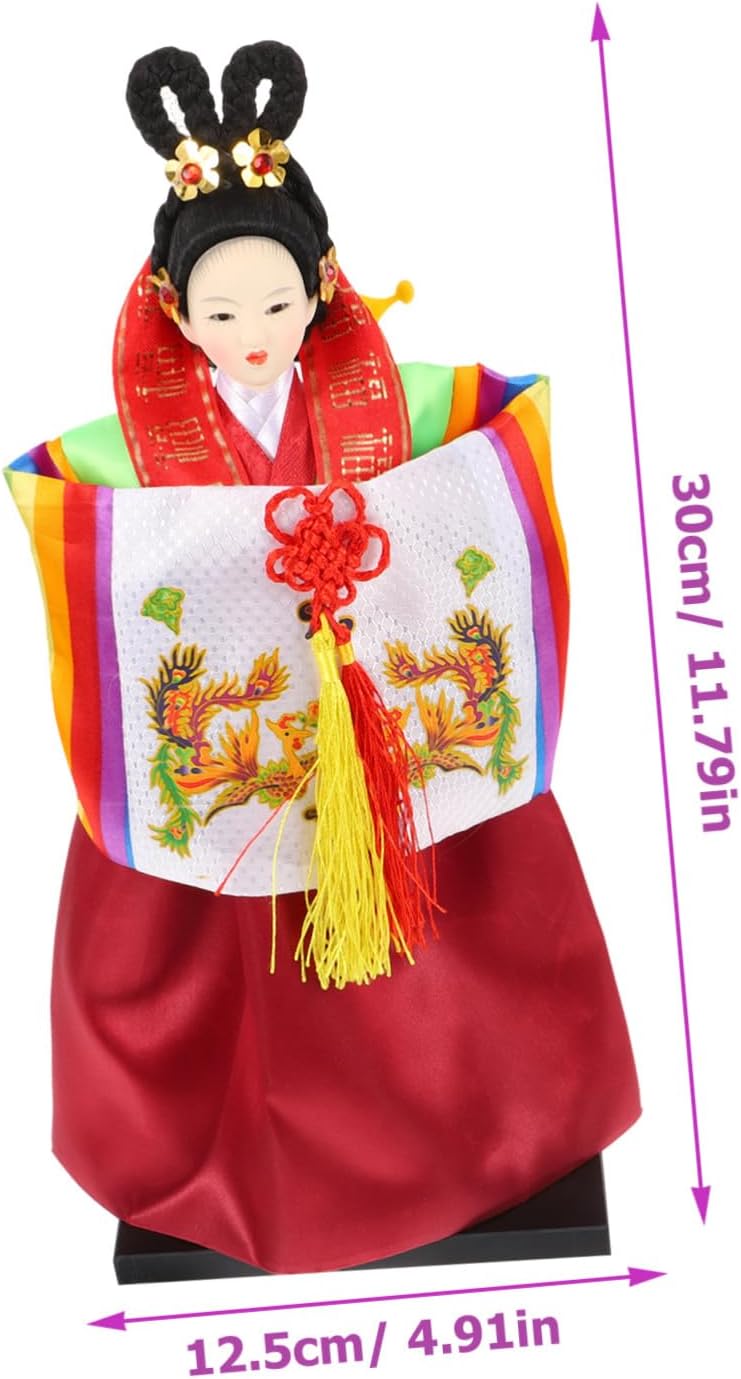 Korean Hanbok Doll Figurine Traditional Handcrafted Korean Style Decoration for Home Office Unique Cultural Art