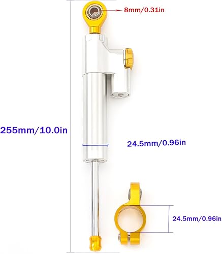 Vista 102 de PROCNC Amortiguador universal ajustable de dirección para motocicleta Kawasaki Z1000 Z750 2003-2009 ZX6R 2005-2016 ZZR1400 ZX14 2006-2012 VERSYS