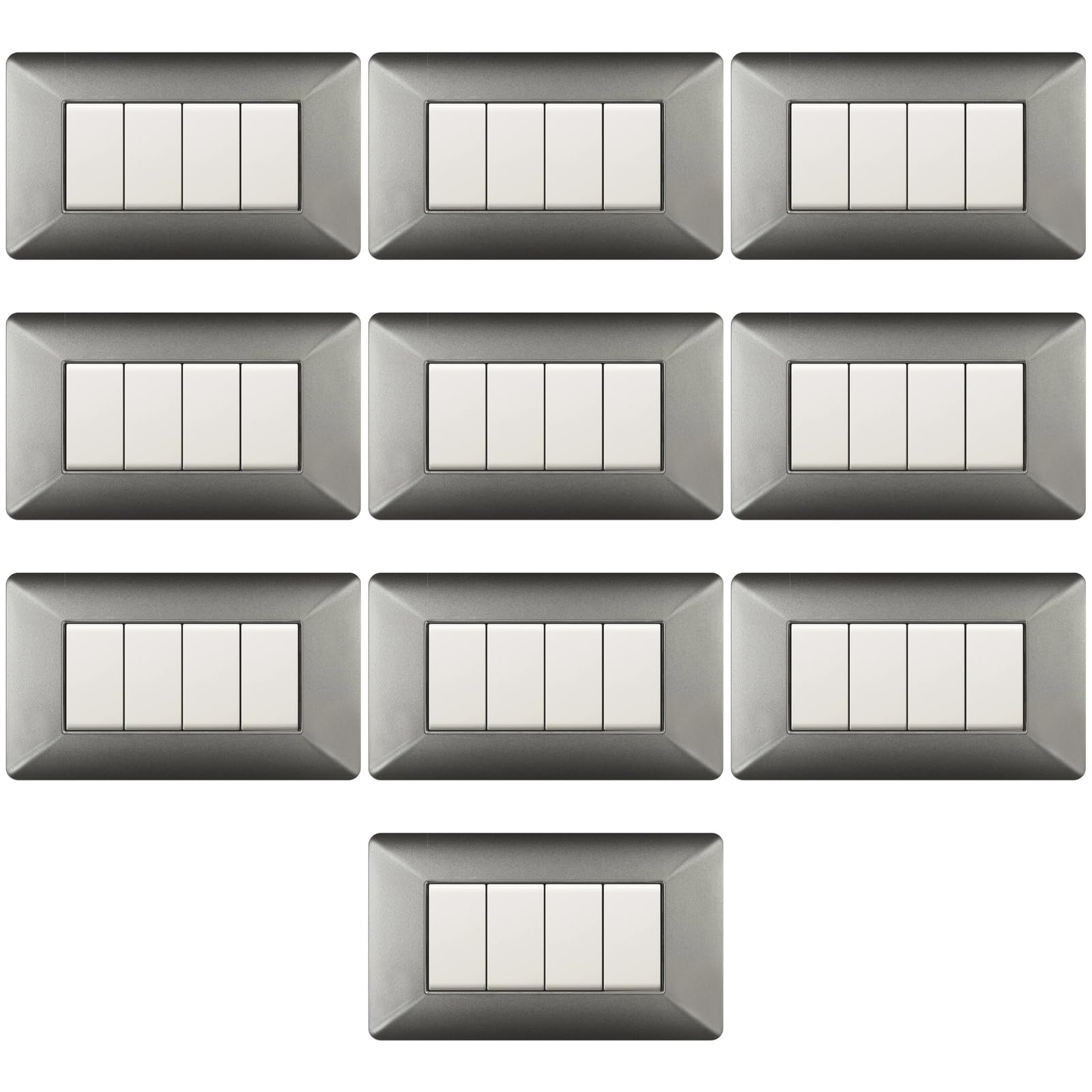 Plaques compatibles BTicino Matix 4 places en plastique Italie