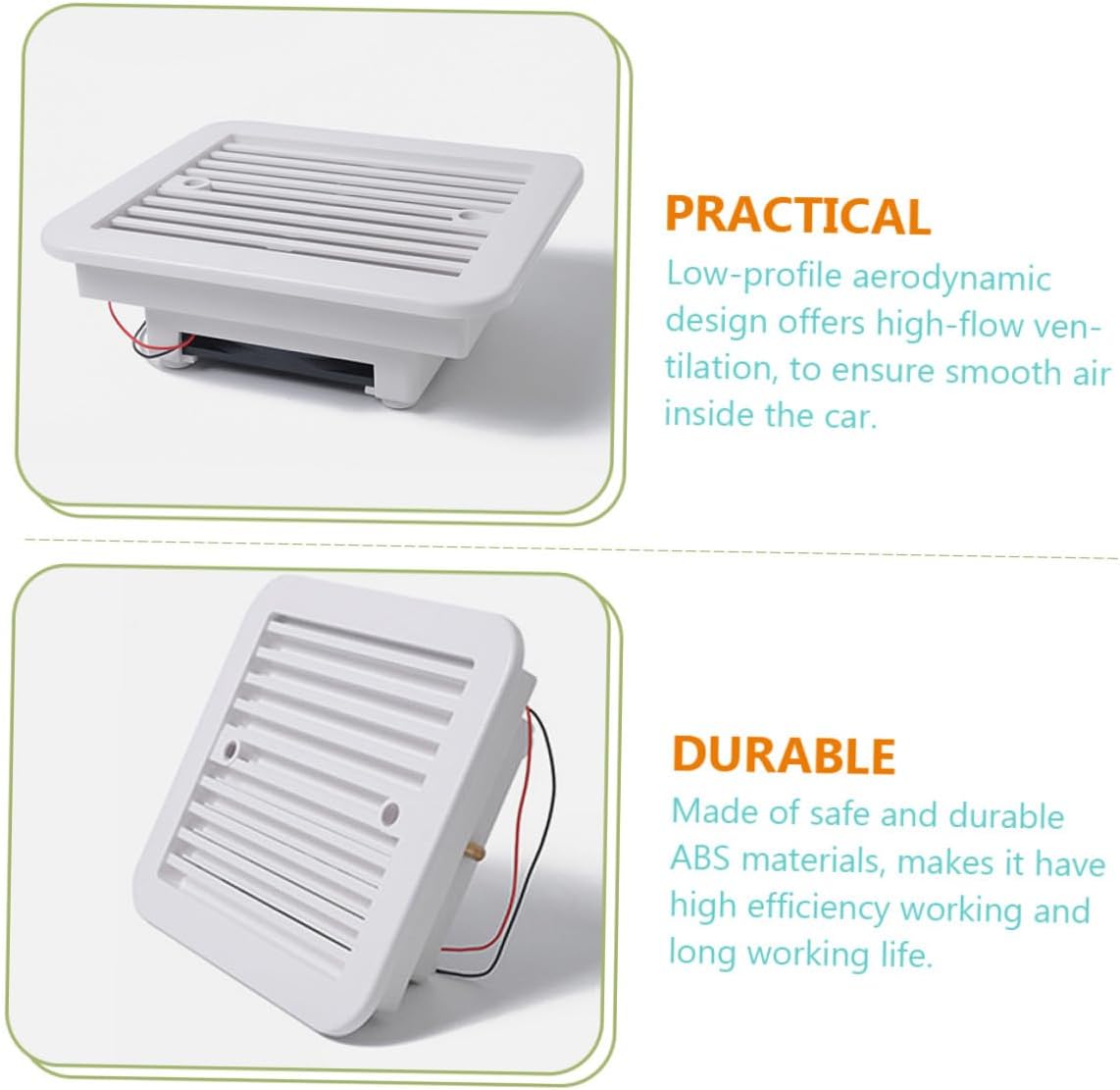 8-inch 12v Rv Ventilation Fan with Blades Quiet Exhaust Outlet Fan for Bathroom and Roof Vent Replacement Silent Rv Roof Ventilation Exhaust for Camper Bathrooms