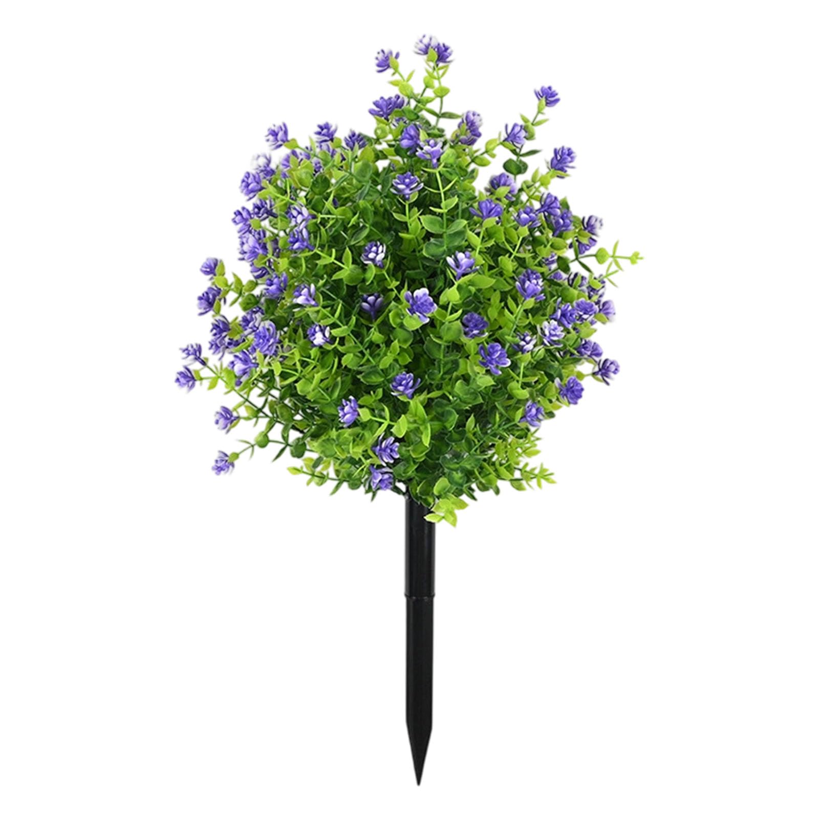 Snorvixre Eucalyptuses Stakes with Ground Pegs Artificial Greeneries Accessory for Landscape Balcony Arrangements Outdoor Garden Decoration Stakes