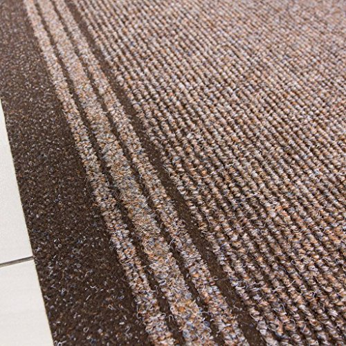 The Rug House Brown Rubber Backed Very Long Hallway Hall Runner Narrow Rugs Custom Length - Sold and Priced Per Foot