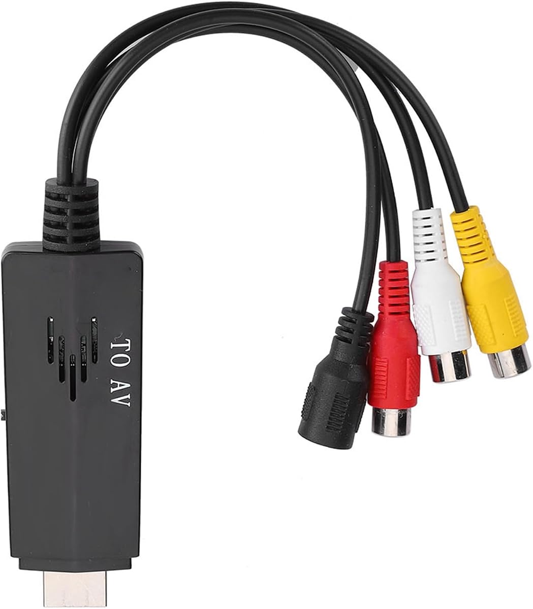 1080P HD Video Converter Adapter Cable for TV VCR DVD Black for Family