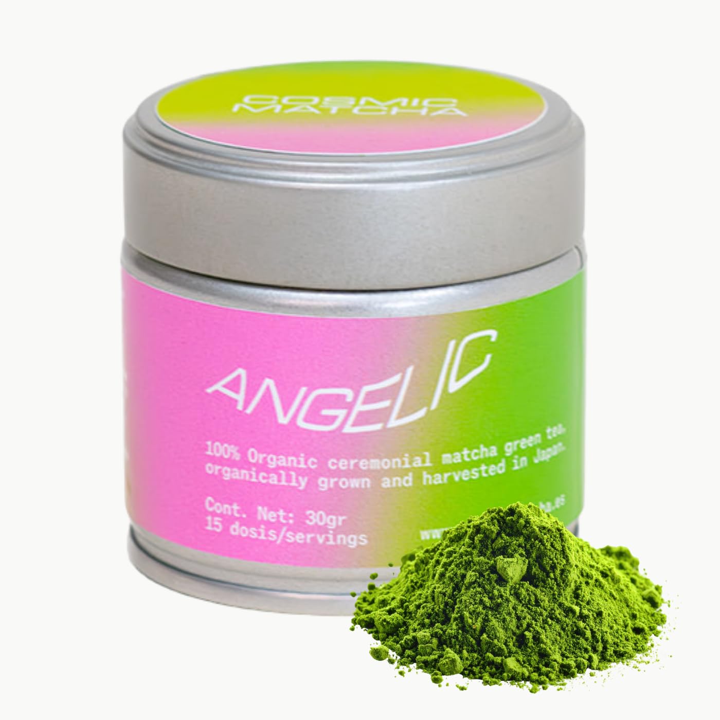Cosmic Matcha Angelic · Té Matcha en Polvo Orgánico de Japón · Grado Ceremonial · Blend Yabukita & Okumidori · Ecológico Certificado · 30g · Ideal para Latte y Ceremonia del Té