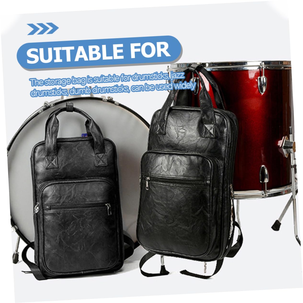 Totority Large Drumstick Bag Oxford Cloth Mallet Holder for Drum Set Accessories