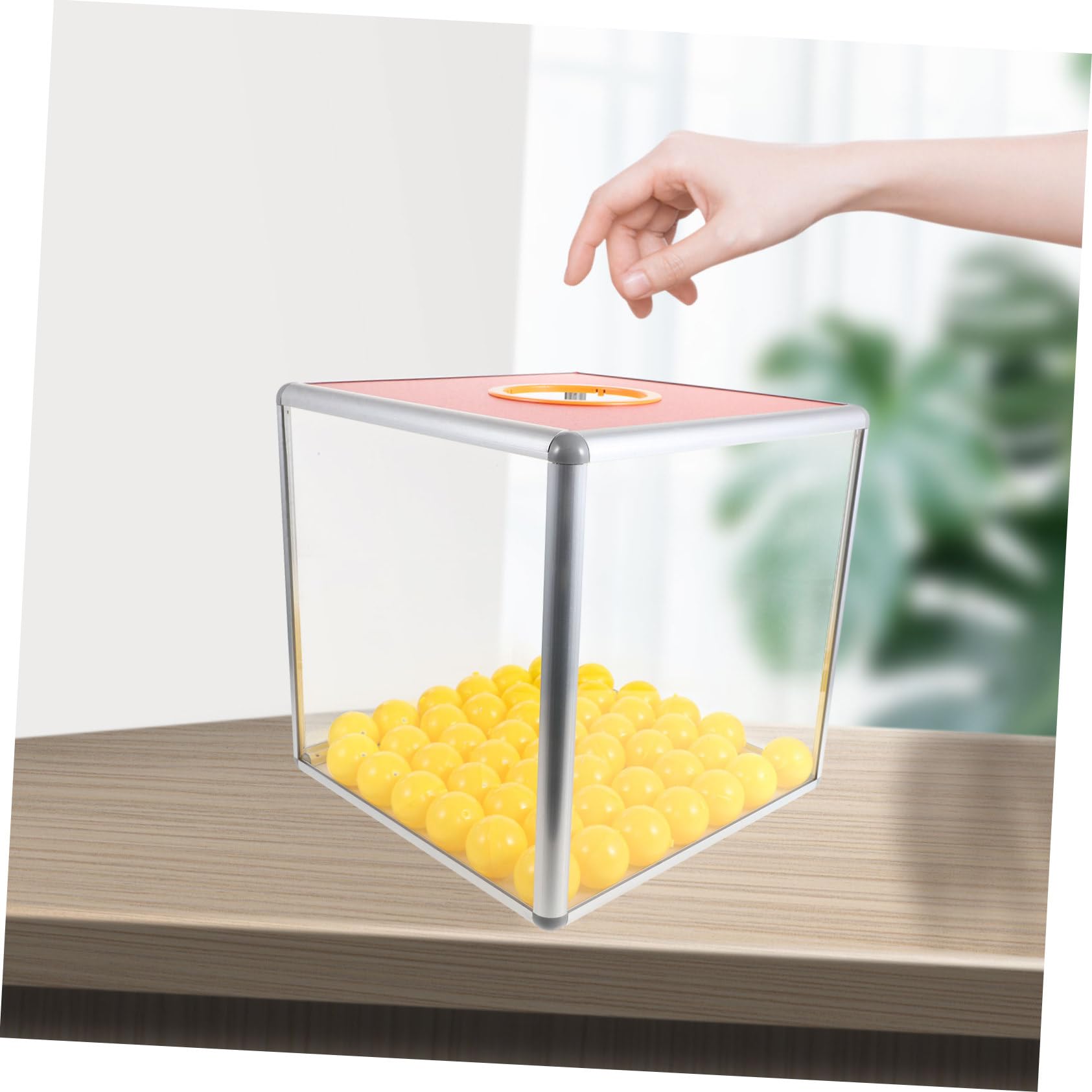 VICASKY Scatola Porta Biglietti Facile da Usare in Lega di Alluminio e Mdf con Grande Capacità Design Moderno e Versatile per Lotterie per Feste ed Eventi