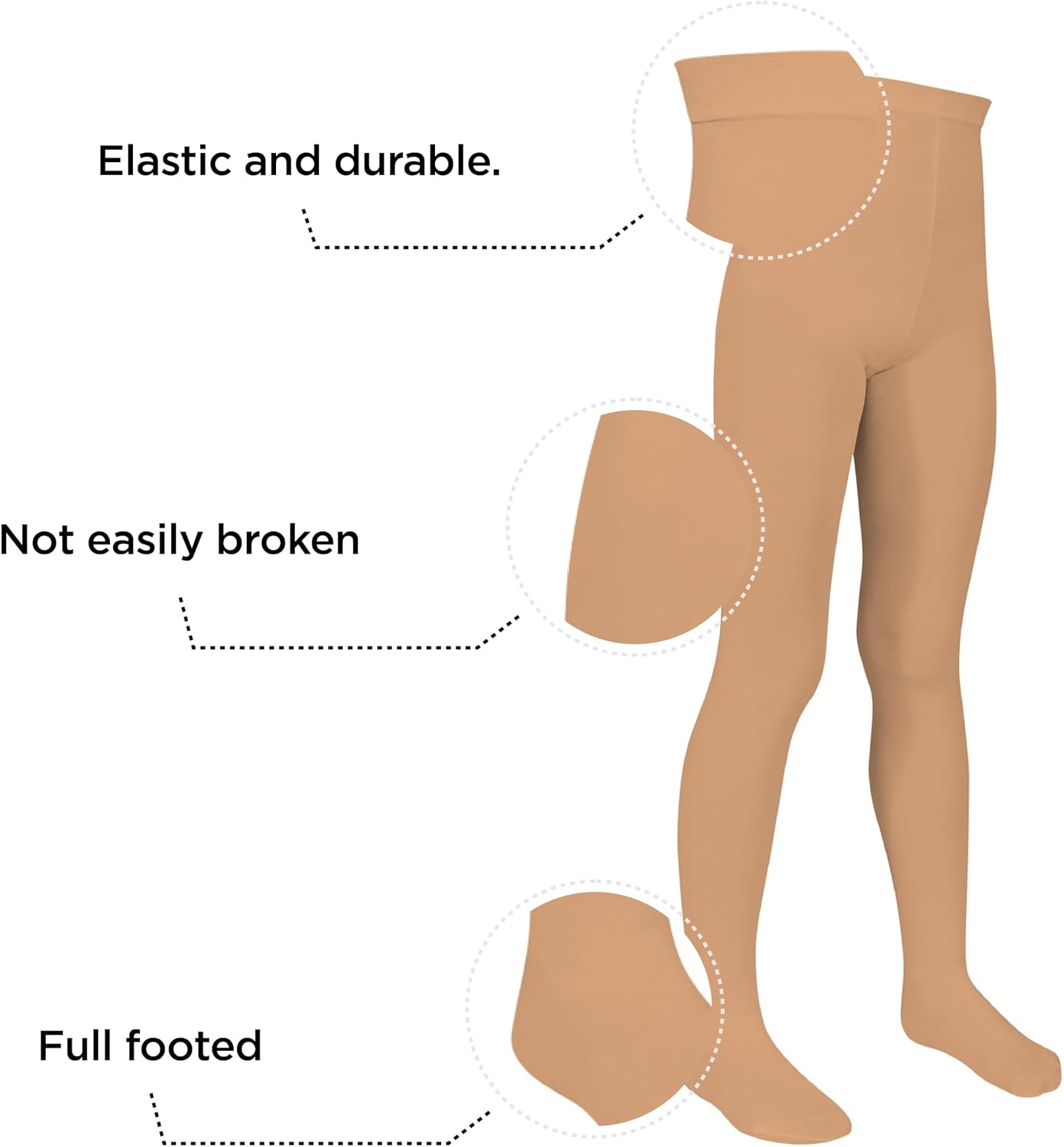 PICCOLO Ultra Soft Girls Ballet Dance Tights - Professional Microfiber Footed Tights Recital School Studio