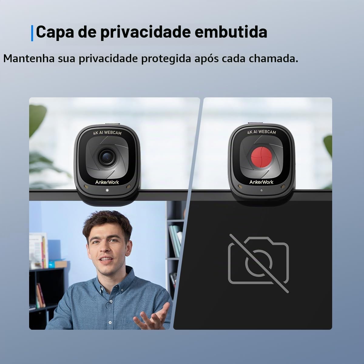 Anker Webcam AnkerWork C310, webcam 4K, 12 megapixels, foco