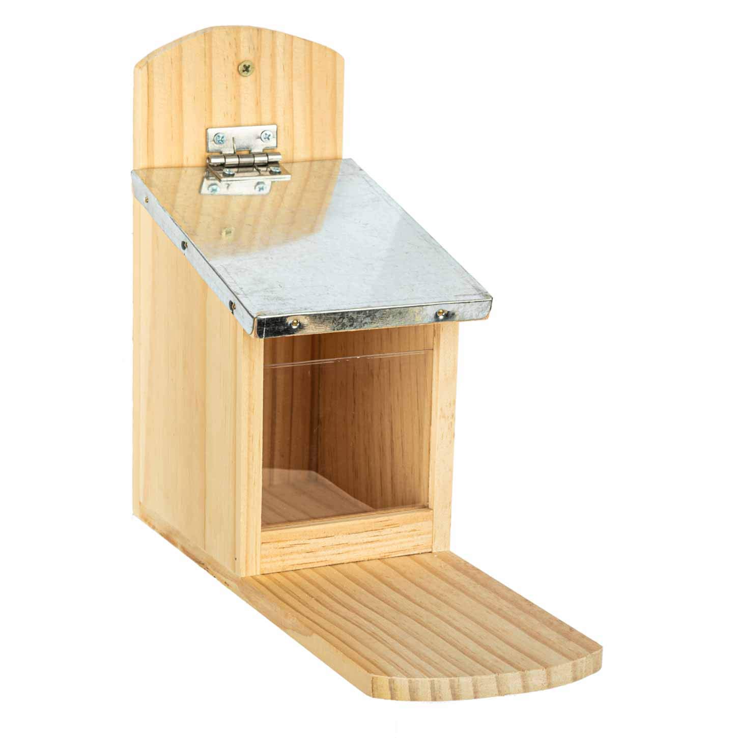 Mangiatoia per scoiattoli da Giardino, casetta in Legno per scoiattolini, Accessori per scoiattoli, 24.5x11x29 cm