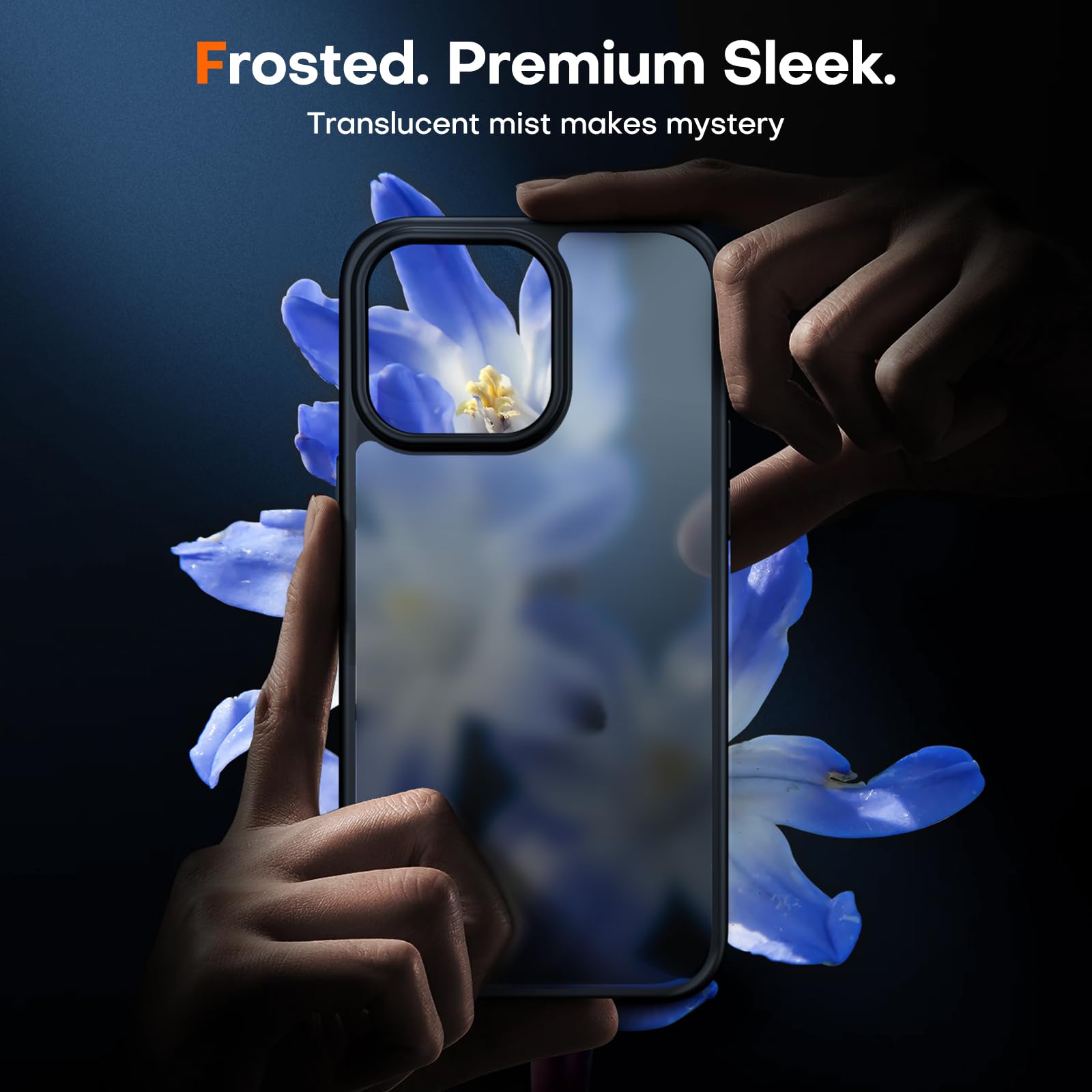 TAURI per Cover iPhone 15 Pro Nero Opaco, [5 in 1] 1 Custodia[Non Ingiallisce] + 2 Pellicola Protettiva + 2 Pellicola Fotocamera, [Protezione di Grado Militare] Custodia Sottile Antiurto Opaca -Nero