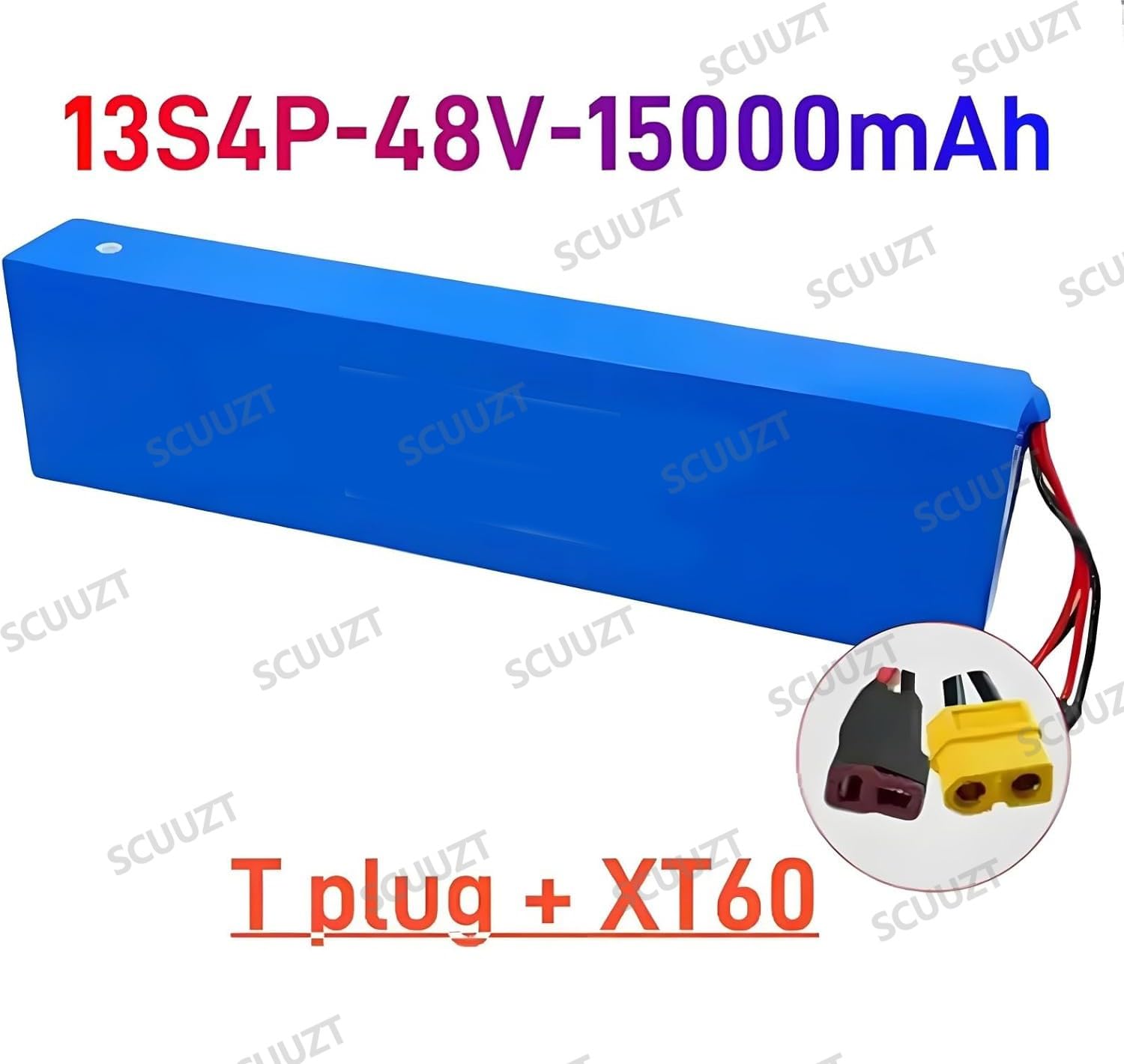 48V 15Ah E-Bike Battery 48V 15Ah Electric Bike Battery Pack with BMS Protection Board for 50W 100W 200W 350W 500W 800W Motor Electric Bicycle Scooter with Charger