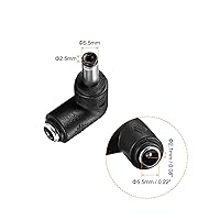 Vista 2 de Conector de enchufe de corriente CC macho a hembra, adaptador de enchufe de ángulo de 90 grados [para seguridad en el hogar CCTV] - 0.217x0.098 in a