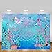 MEHOFOND 7x5ft Under The Sea Blue Photography Backdrop Props Ocean Mermaid Theme Girl Birthday Party Decor Pearls Starfish Shell Ocean Baby Shower Photo Studio Background Banner for Party Supplies