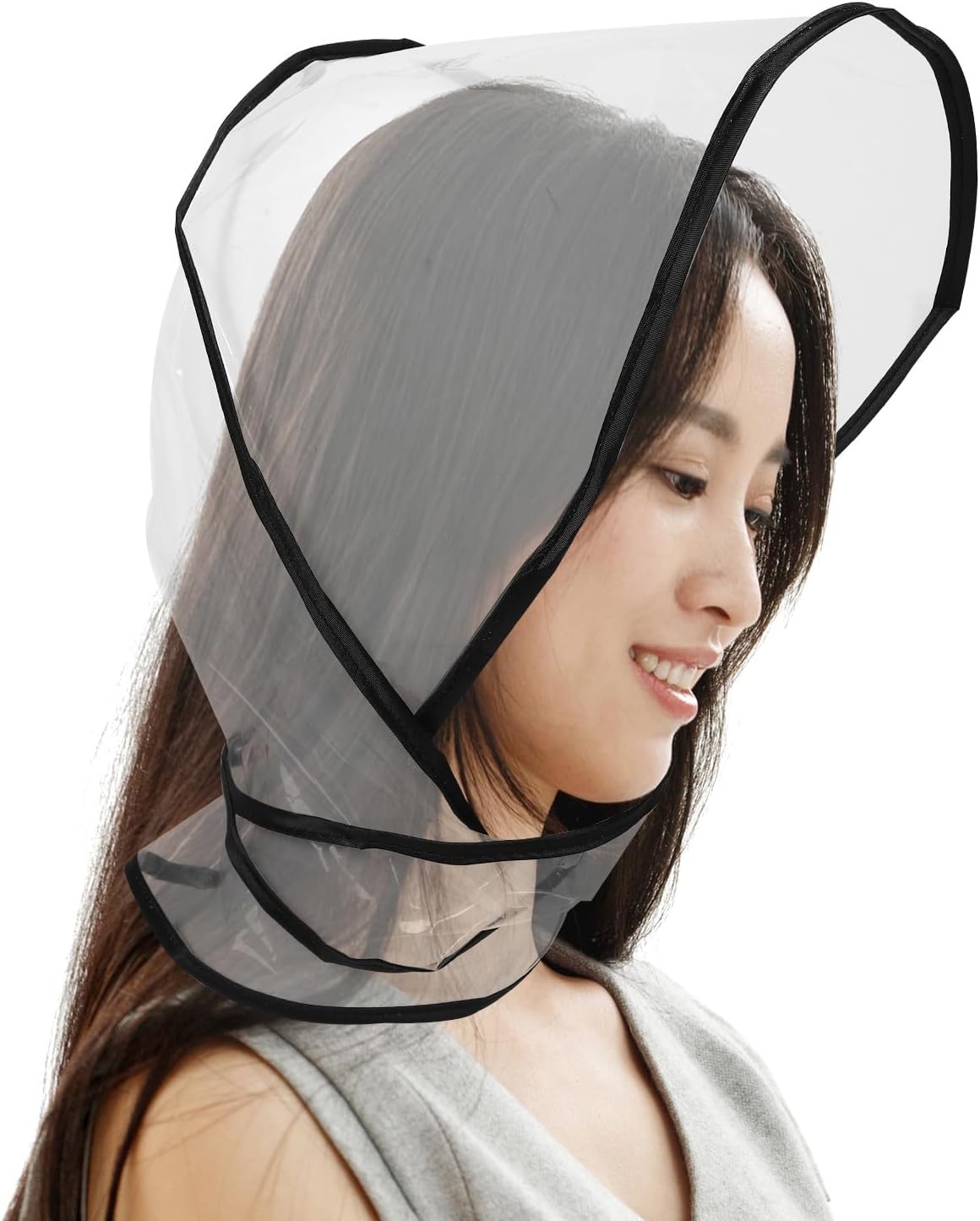 2pcs Waterproof Rain Bonnet Hat with Visor, Plastic Reusable Rain Hat Protector for Women, Hair Style Protection for Outdoor Use Transparent