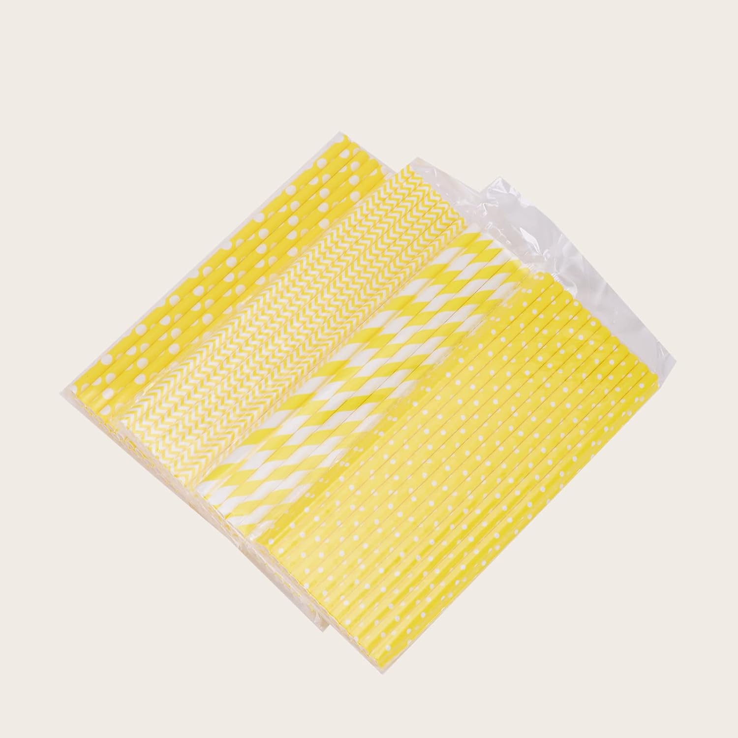 YAOSHENG Yellow Paper Straws, 100 Pack for Party Supplies,Birthday,Wedding,Bridal/Baby Shower,Juice, shakes,Smoothies - Image 2
