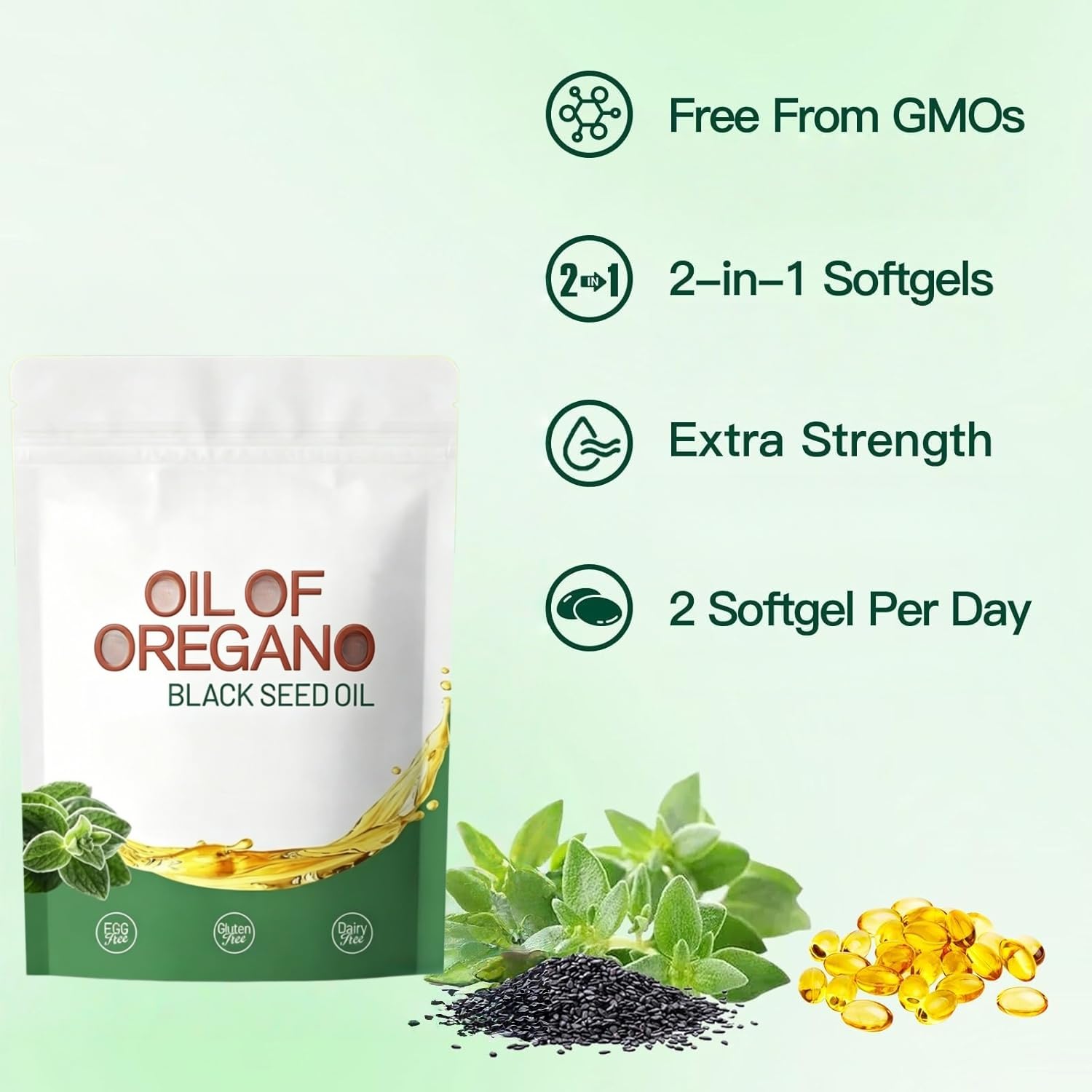 Aceite de orégano: apoya la digestión saludable y la función de defensa del cuerpo, sin OGM