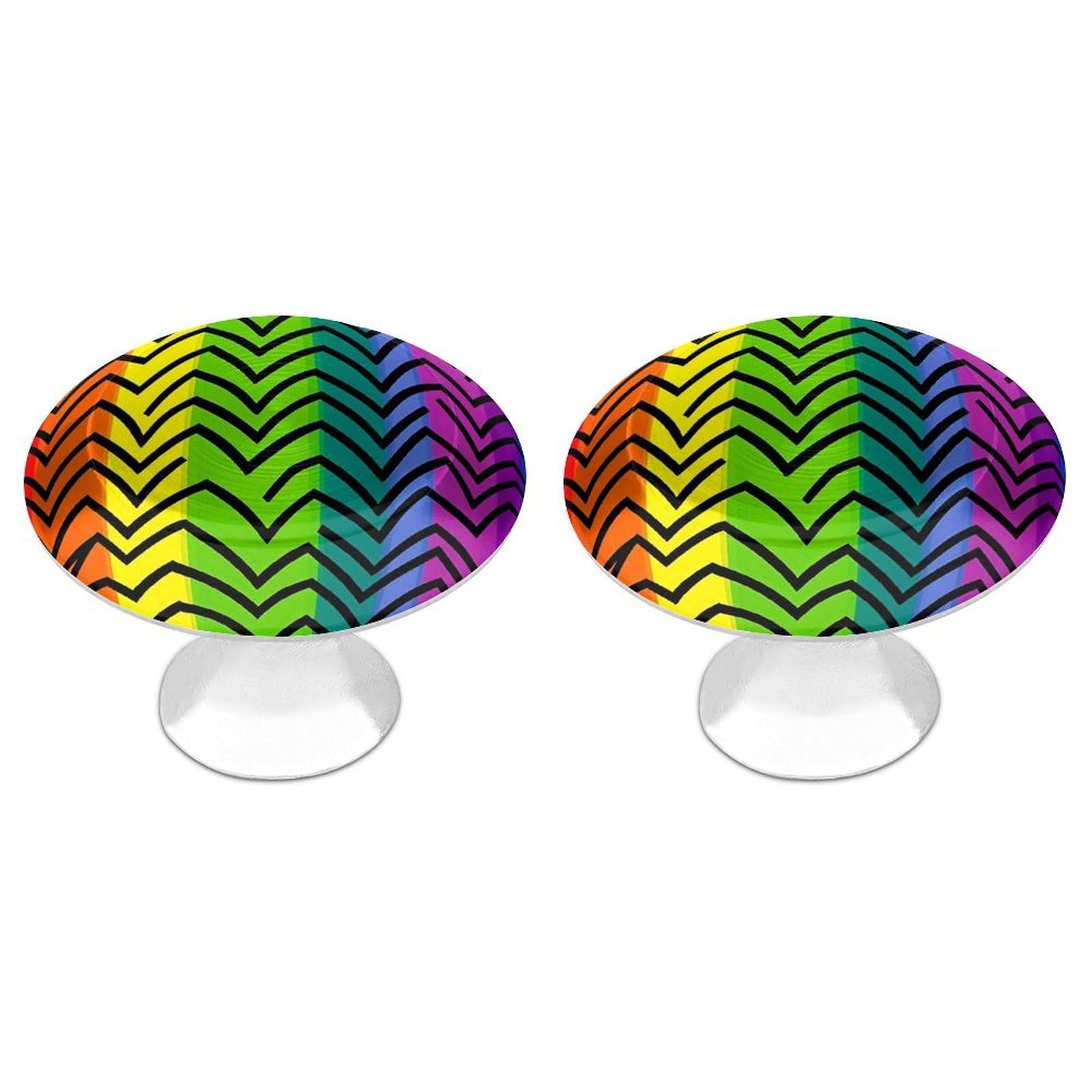 FekiLoot Gay Pride Rainbow Cabinet Knobs 2 Pack Stainless Steel Round Dresser Drawer Knobs Kitchen Drawer Hardware Dresser Knob Closet Door Pulls Cabinet Handles for Cupboard Drawer Pulls