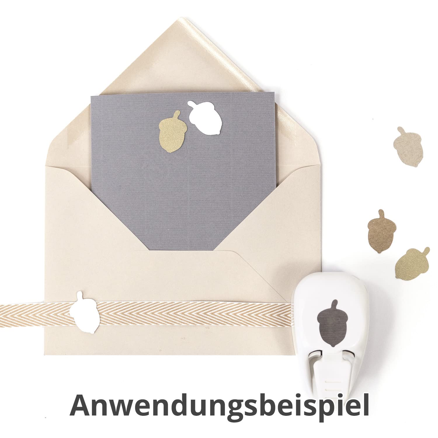 Image secondaire de ARTOZ Perforatrice en forme de gland de 3,1 cm - Perforatrice à motif de gland - Pour Noël et l'Avent - Pour invitations, cartes