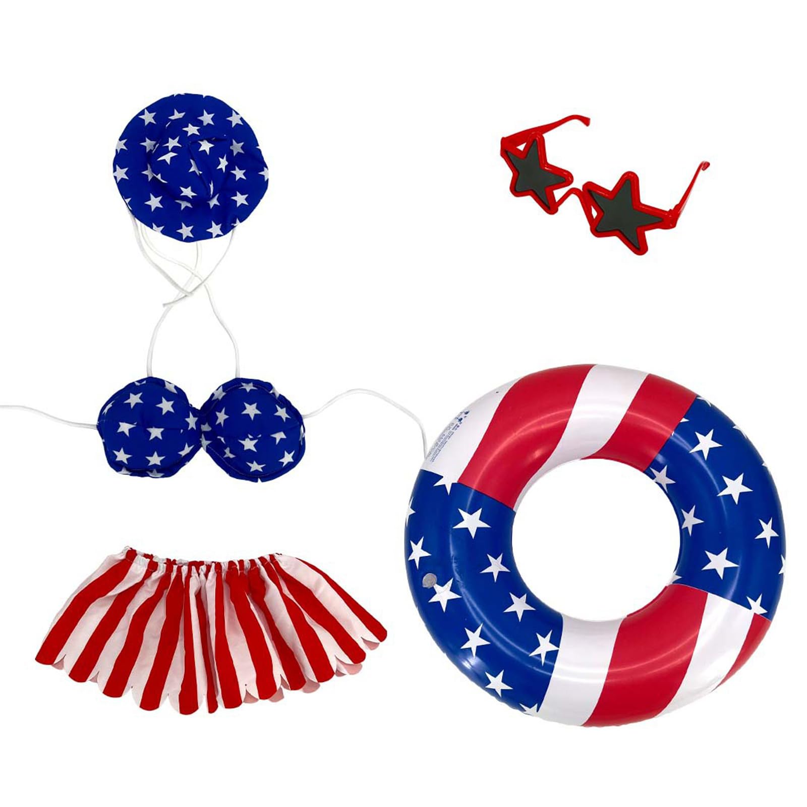 Kalttoy Independence Day Beachwear Set for Showpiece Geese Porch Geese Clothing Decoration for Themed Parties Nationalistic Waterfowl Costume