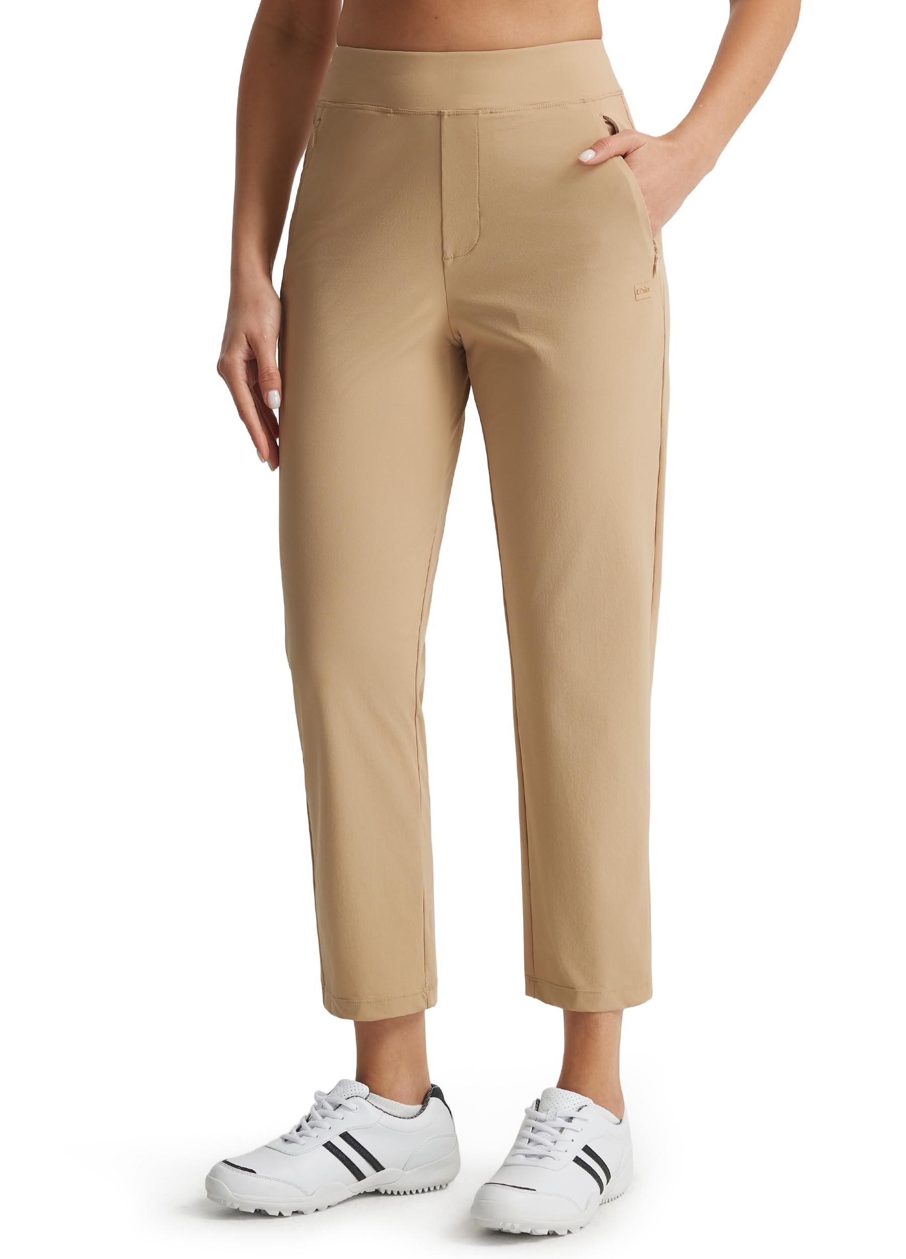 Libin Women's Golf Pants Stretchy Travel Dress Pant High Waisted Zipper Pockets Straight Leg Soft Work Lightweight — view 7