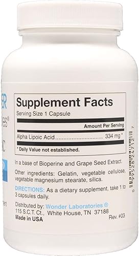 Miniatura 2 de Alpha Lipoic Acid Super Lipoic WBioperine y extracto de semilla de uva Super Alpha Lipoic Acid es una función Vitamina co-factor Que Parece como un