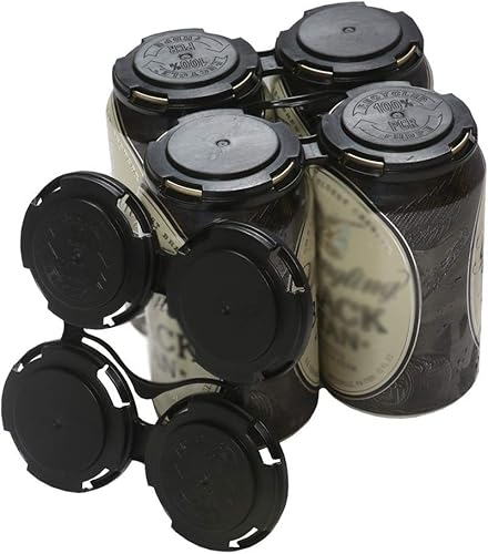 - Paquete de cuatro (4) portadores reutilizables para latas de cerveza Soportes para latas de plástico 100% reciclado 12 oz o 16 oz fabricado en